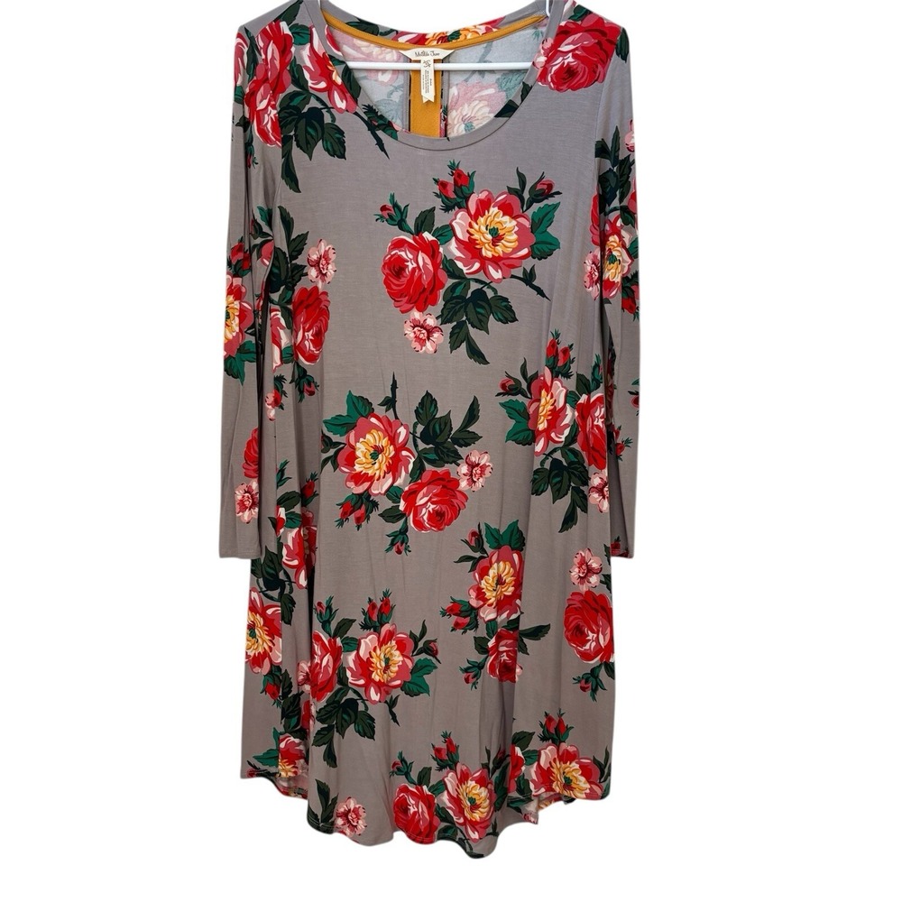 Matilda Jane Say I'm a‎ Dreamer Dress Women's XS Gray Floral Cottage Core Fall